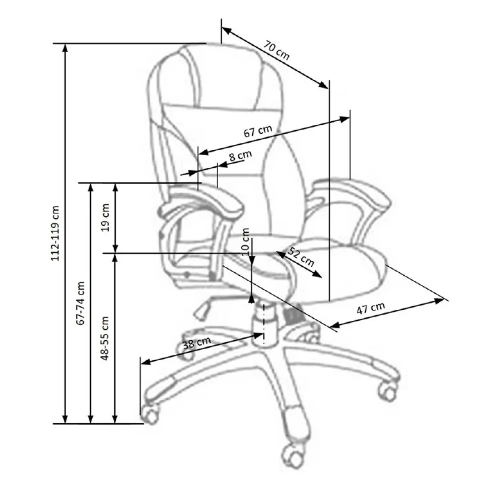Garnero Arredamenti Sedie Da Ufficio|Sedie Scrivania Ufficio-Sedia da ufficio classica in ecopelle marrone ottone Eclipse