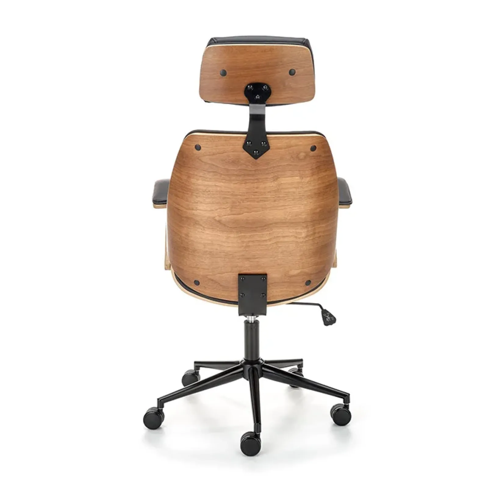 Garnero Arredamenti Sedie Da Ufficio|Sedie Scrivania Ufficio-Sedia da ufficio con braccioli in ecopelle noce nero Ilda Noce - Nero