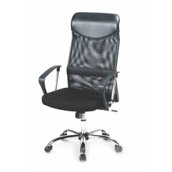 Garnero Arredamenti Sedie Da Ufficio|Sedie Scrivania Ufficio-Sedia da ufficio con braccioli girevole in tessuto nera Mack Nero