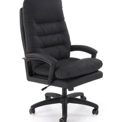 Garnero Arredamenti Sedie Da Ufficio|Sedie Scrivania Ufficio-Sedia da ufficio con braccioli e ruote regolabile imbottita in Marilu Ecopelle Nero