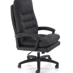 Garnero Arredamenti Sedie Da Ufficio|Sedie Scrivania Ufficio-Sedia da ufficio con braccioli e ruote regolabile imbottita in Marilu Ecopelle Nero