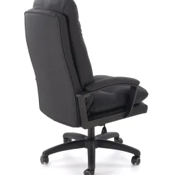 Garnero Arredamenti Sedie Da Ufficio|Sedie Scrivania Ufficio-Sedia da ufficio con braccioli e ruote regolabile imbottita in Marilu Ecopelle Nero