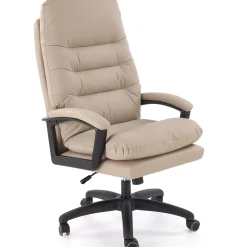 Garnero Arredamenti Sedie Da Ufficio|Sedie Scrivania Ufficio-Sedia da ufficio con braccioli e ruote regolabile imbottita in Marilu Ecopelle Beige