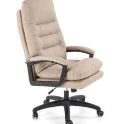 Garnero Arredamenti Sedie Da Ufficio|Sedie Scrivania Ufficio-Sedia da ufficio con braccioli e ruote regolabile imbottita in Marilu Ecopelle Beige