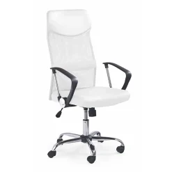 Garnero Arredamenti Sedie Da Ufficio|Sedie Scrivania Ufficio-Sedia da ufficio con braccioli girevole in tessuto Mack Bianco