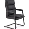 Garnero Arredamenti Sedie Sala Attesa-Sedia da ufficio con braccioli moderna in ecopelle nero Andrada