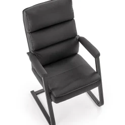Garnero Arredamenti Sedie Sala Attesa-Sedia da ufficio con braccioli moderna in ecopelle nero Andrada