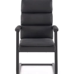 Garnero Arredamenti Sedie Sala Attesa-Sedia da ufficio con braccioli moderna in ecopelle nero Andrada