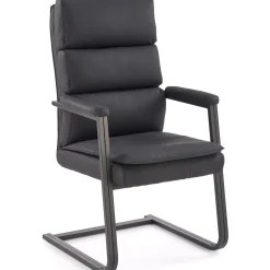 Garnero Arredamenti Sedie Sala Attesa-Sedia da ufficio con braccioli moderna in ecopelle nero Andrada