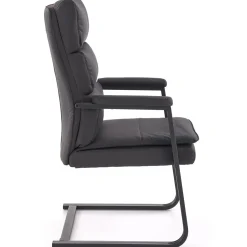 Garnero Arredamenti Sedie Sala Attesa-Sedia da ufficio con braccioli moderna in ecopelle nero Andrada
