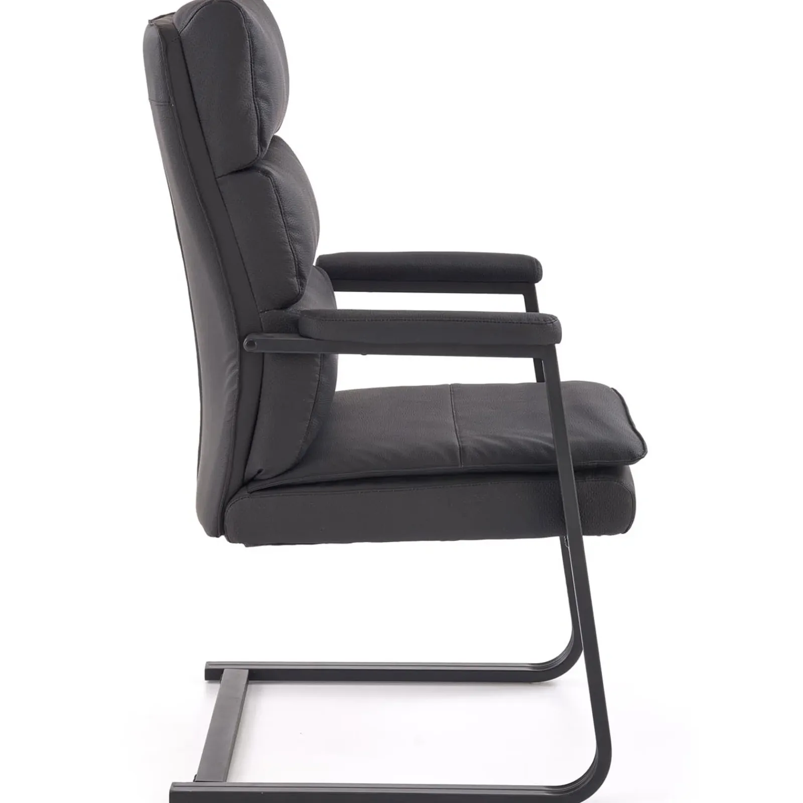 Garnero Arredamenti Sedie Sala Attesa-Sedia da ufficio con braccioli moderna in ecopelle nero Andrada