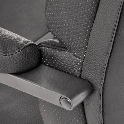 Garnero Arredamenti Sedie Sala Attesa-Sedia da ufficio con braccioli moderna in ecopelle nero Andrada