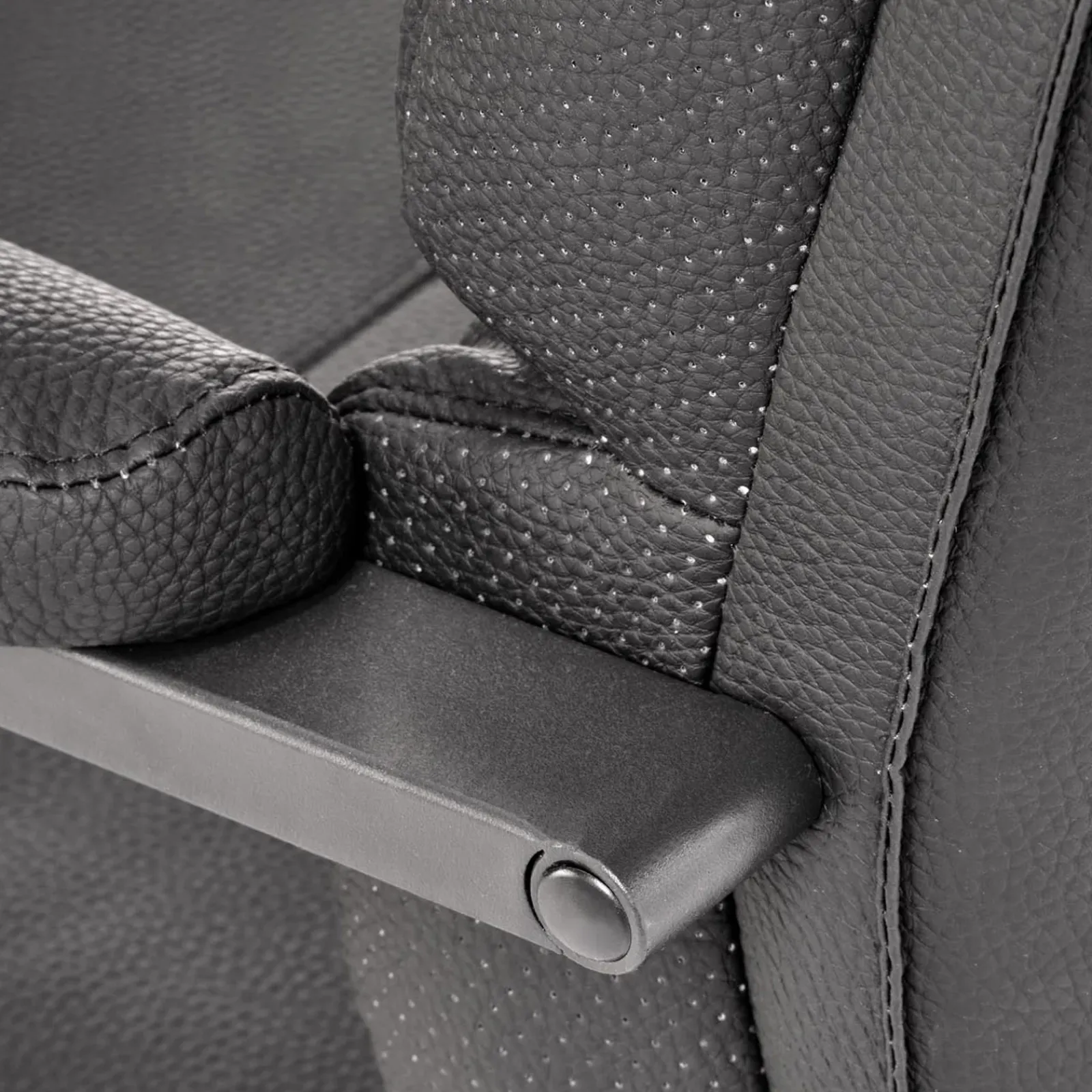 Garnero Arredamenti Sedie Sala Attesa-Sedia da ufficio con braccioli moderna in ecopelle nero Andrada