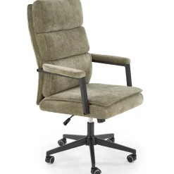 Garnero Arredamenti Sedie Da Ufficio|Sedie Scrivania Ufficio-Sedia da ufficio con ruote e braccioli in tessuto oliva Yara Verde