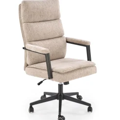 Garnero Arredamenti Sedie Da Ufficio|Sedie Scrivania Ufficio-Sedia da ufficio con ruote e braccioli in tessuto Yara Beige