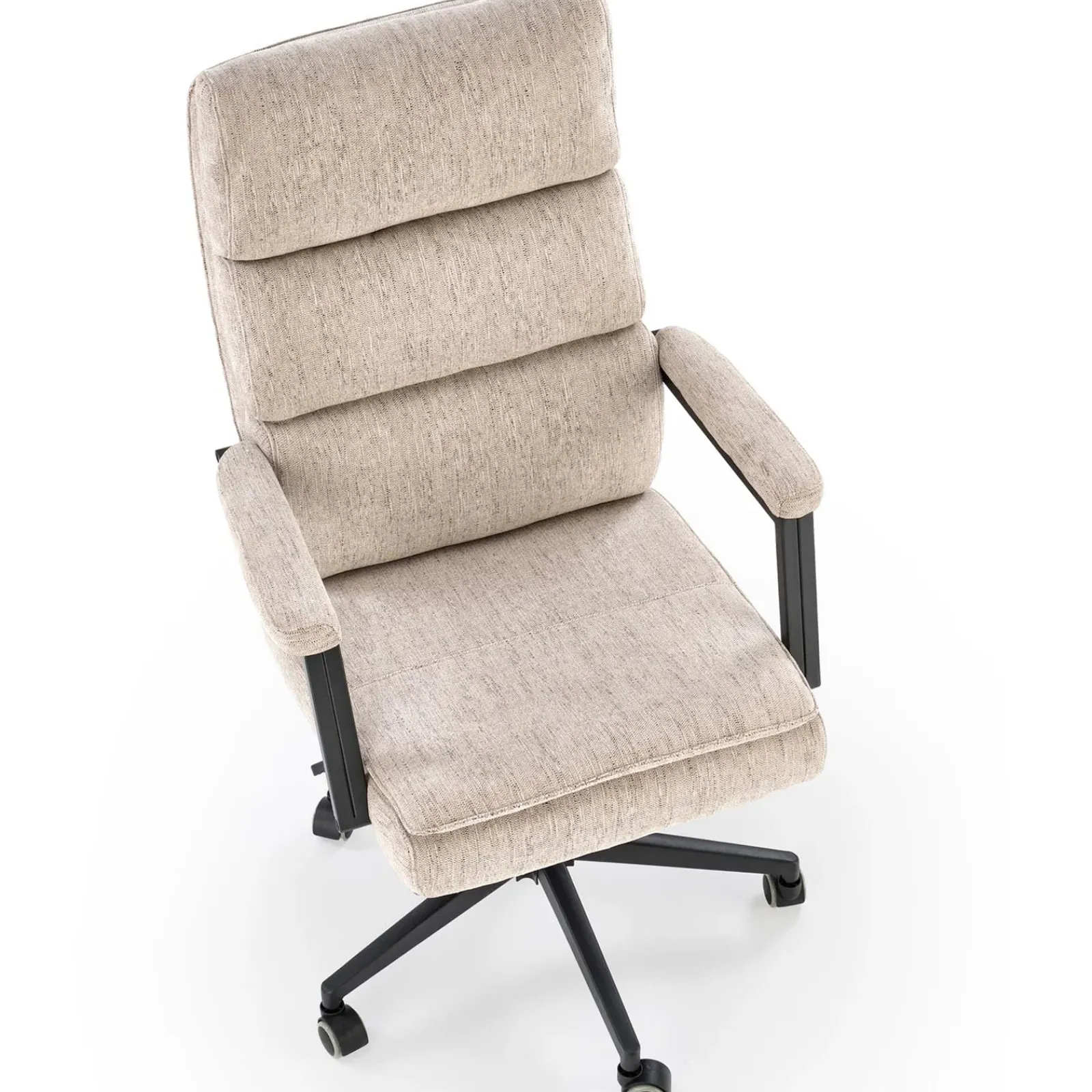 Garnero Arredamenti Sedie Da Ufficio|Sedie Scrivania Ufficio-Sedia da ufficio con ruote e braccioli in tessuto Yara Beige