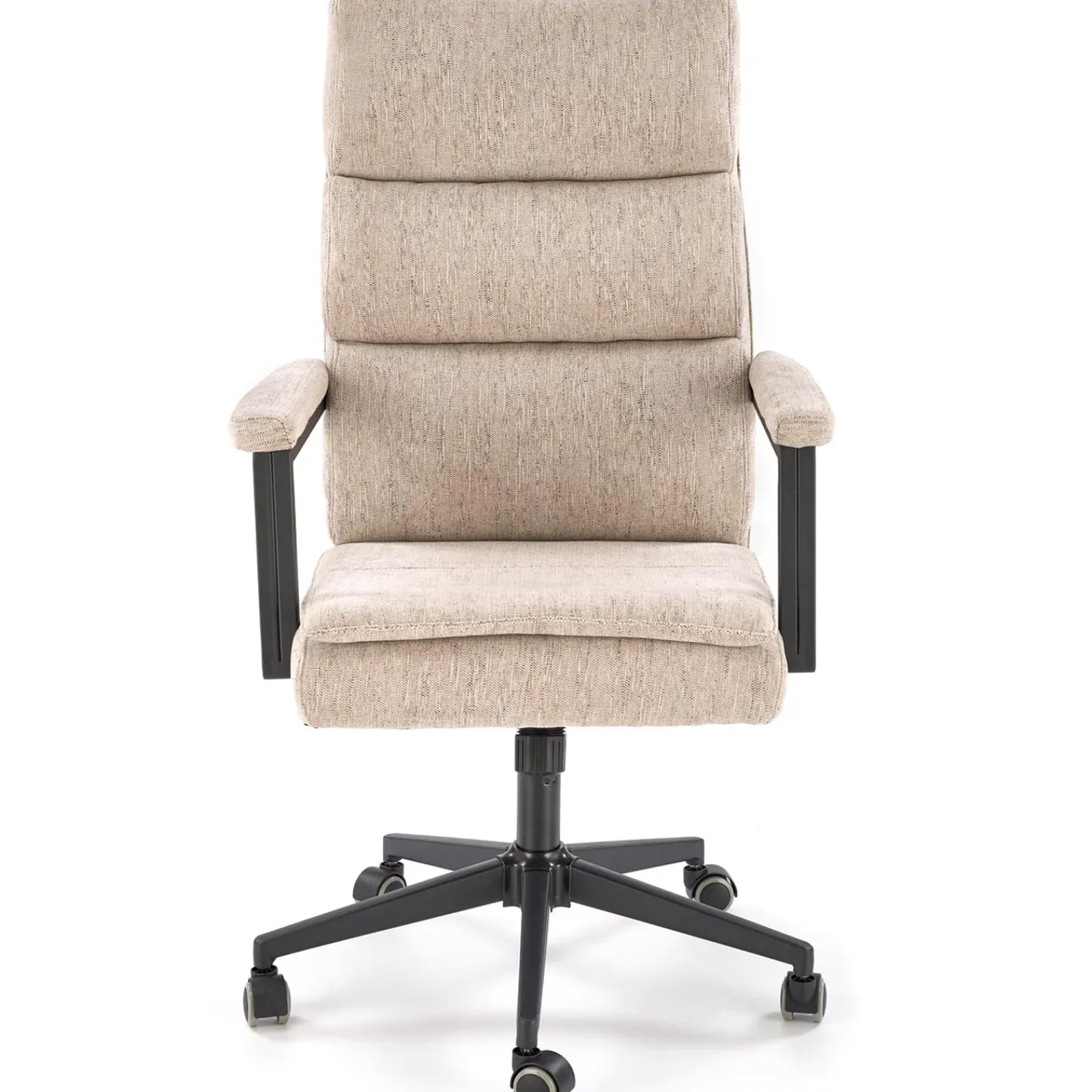 Garnero Arredamenti Sedie Da Ufficio|Sedie Scrivania Ufficio-Sedia da ufficio con ruote e braccioli in tessuto Yara Beige