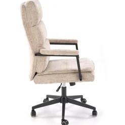 Garnero Arredamenti Sedie Da Ufficio|Sedie Scrivania Ufficio-Sedia da ufficio con ruote e braccioli in tessuto Yara Beige