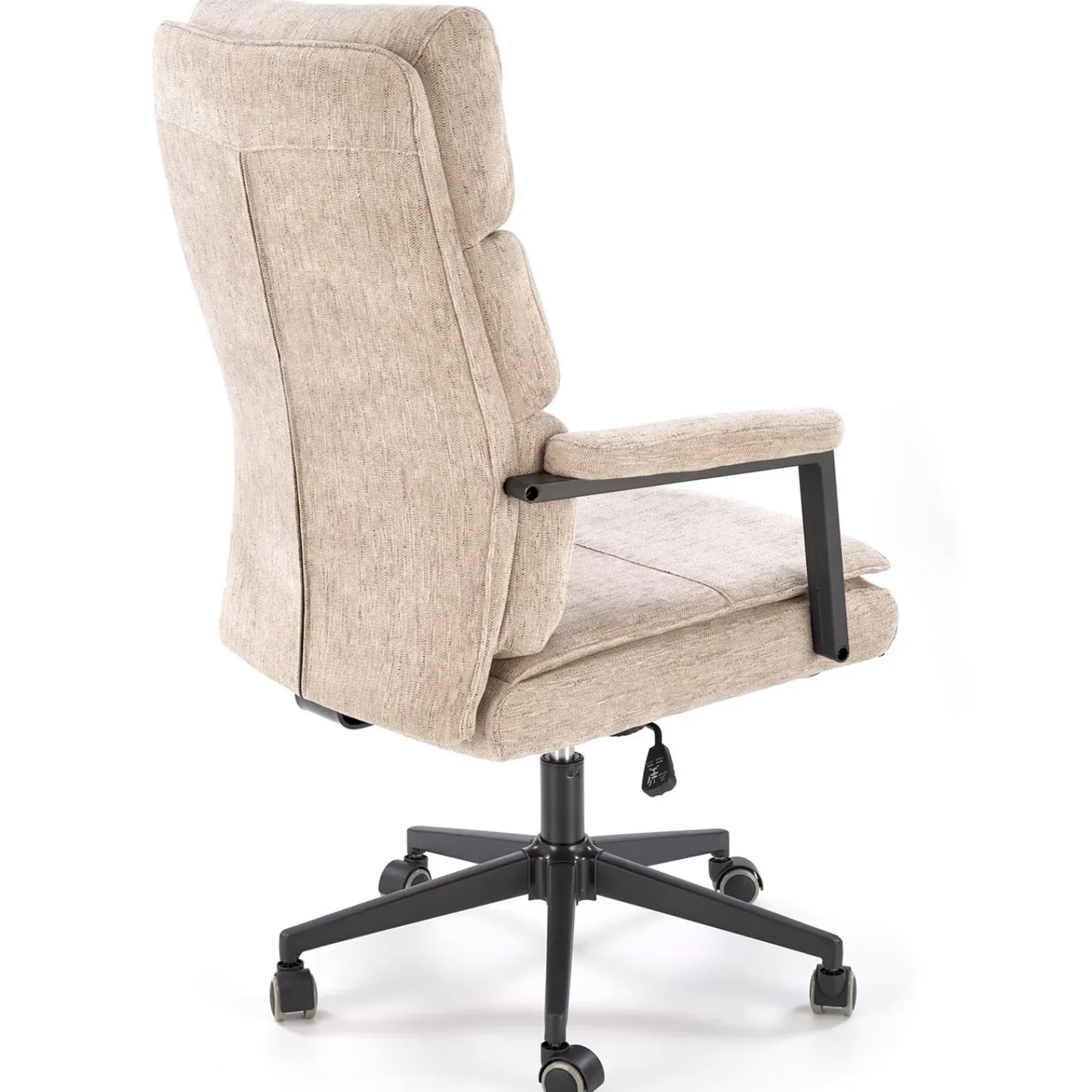 Garnero Arredamenti Sedie Da Ufficio|Sedie Scrivania Ufficio-Sedia da ufficio con ruote e braccioli in tessuto Yara Beige