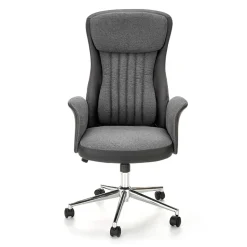 Garnero Arredamenti Sedie Da Ufficio|Sedie Scrivania Ufficio-Sedia da ufficio con ruote in tessuto e ecopelle grafite nero Triana