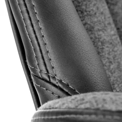 Garnero Arredamenti Sedie Da Ufficio|Sedie Scrivania Ufficio-Sedia da ufficio con ruote in tessuto e ecopelle grafite nero Triana