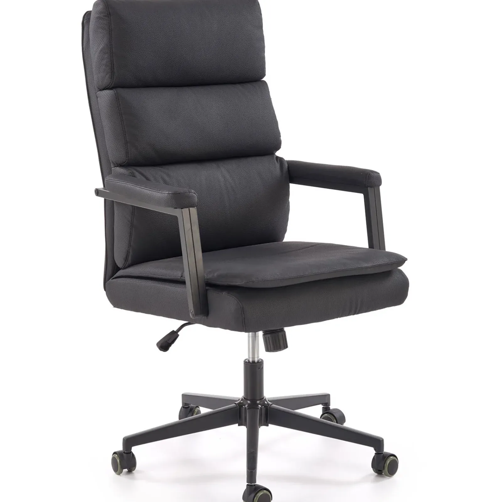 Garnero Arredamenti Sedie Da Ufficio|Sedie Scrivania Ufficio-Sedia da ufficio con ruote e braccioli imbottita Yara Ecopelle Nero