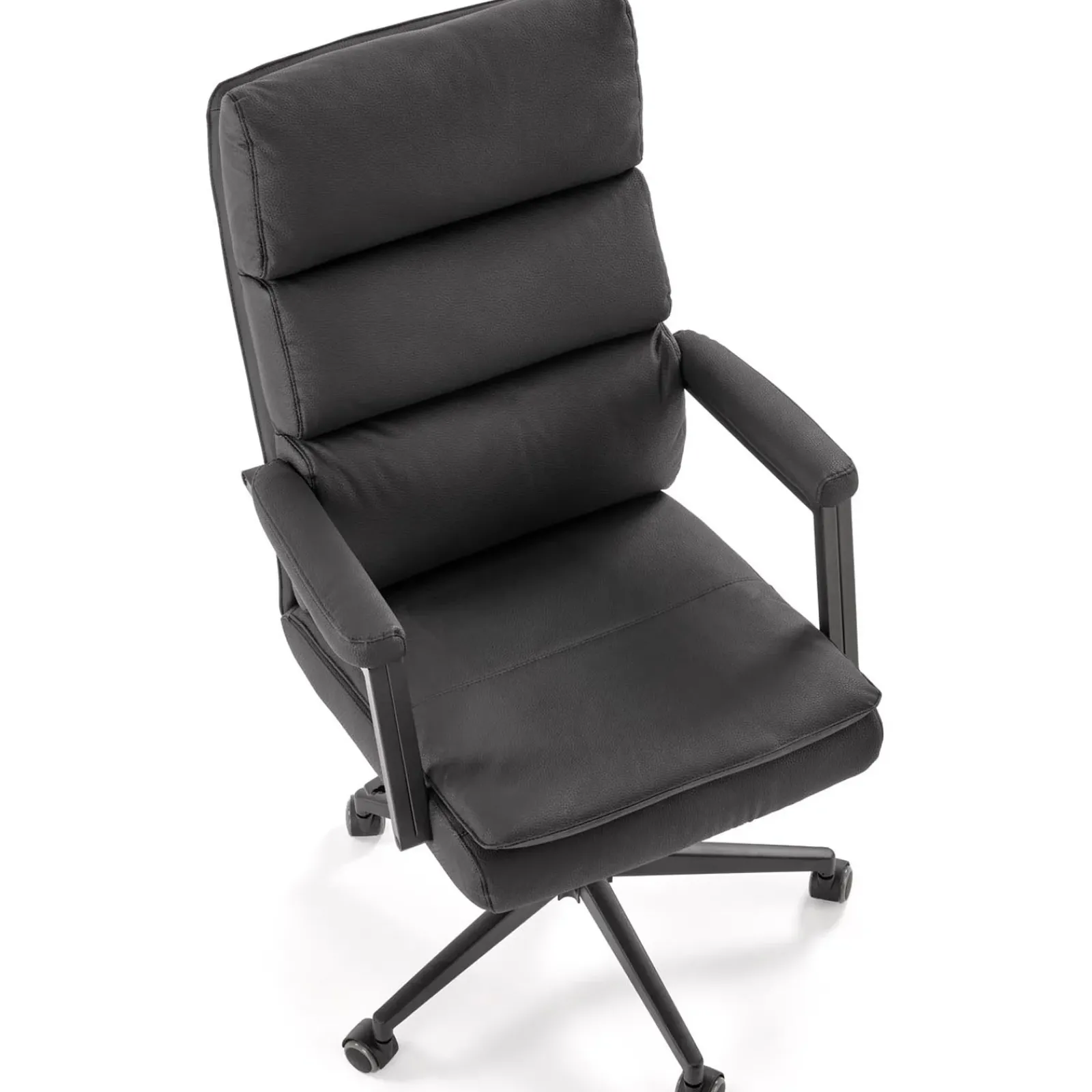 Garnero Arredamenti Sedie Da Ufficio|Sedie Scrivania Ufficio-Sedia da ufficio con ruote e braccioli imbottita Yara Ecopelle Nero