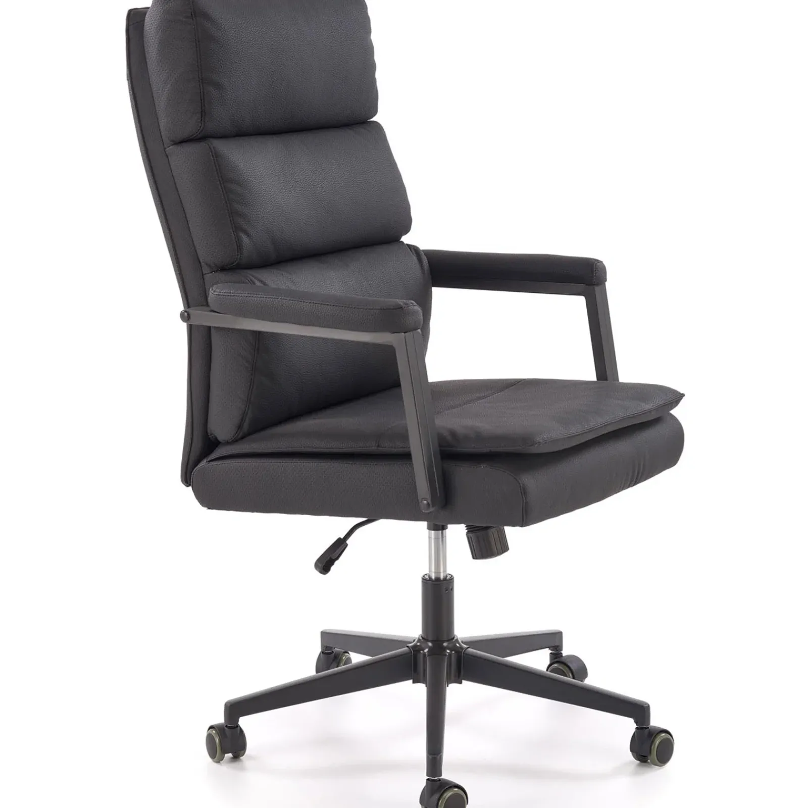 Garnero Arredamenti Sedie Da Ufficio|Sedie Scrivania Ufficio-Sedia da ufficio con ruote e braccioli imbottita Yara Ecopelle Nero