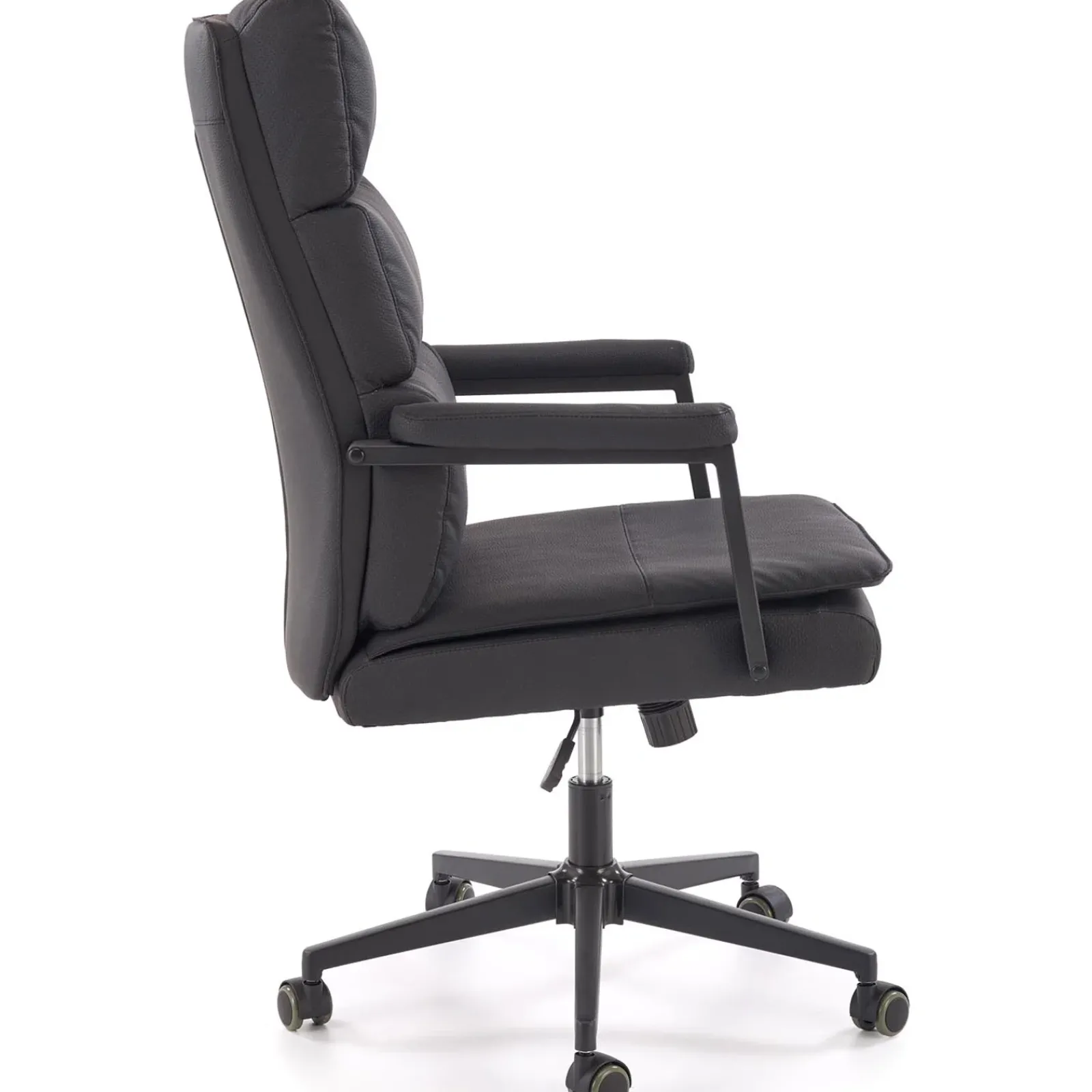 Garnero Arredamenti Sedie Da Ufficio|Sedie Scrivania Ufficio-Sedia da ufficio con ruote e braccioli imbottita Yara Ecopelle Nero