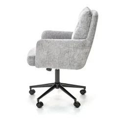 Garnero Arredamenti Sedie Da Ufficio|Sedie Scrivania Ufficio-Sedia da ufficio con ruote in tessuto grigio chiaro Tadea