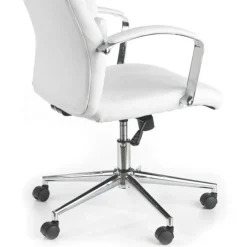 Garnero Arredamenti Sedie Da Ufficio|Sedie Scrivania Ufficio-Sedia da ufficio design con ruote in ecopelle bianco Cascada