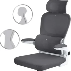 Garnero Arredamenti Sedie Da Ufficio|Sedie Scrivania Ufficio-Sedia da ufficio design moderno con ruote grigia Deskisy