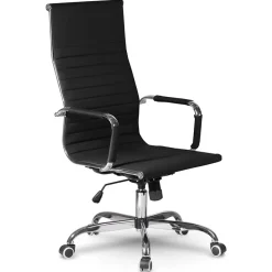 Garnero Arredamenti Sedie Da Ufficio|Sedie Scrivania Ufficio-Sedia da ufficio design moderno con ruote nera Ergoflex