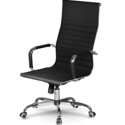 Garnero Arredamenti Sedie Da Ufficio|Sedie Scrivania Ufficio-Sedia da ufficio design moderno con ruote nera Ergoflex