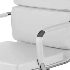 Garnero Arredamenti Sedie Da Ufficio|Sedie Scrivania Ufficio-Sedia da ufficio ecopelle design moderno con ruote bianca Officepro