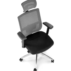 Garnero Arredamenti Sedie Da Ufficio|Sedie Scrivania Ufficio-Sedia da ufficio ergonomica con ruote e braccioli regolabili tessuto grigio nero Speed