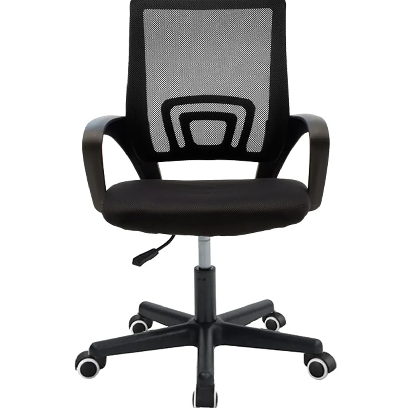 Garnero Arredamenti Sedie Da Ufficio|Sedie Scrivania Ufficio-Sedia da ufficio imbottita in tessuto con ruote e struttura nera Mesh