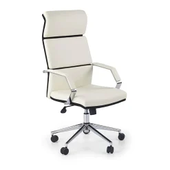 Garnero Arredamenti Sedie Da Ufficio|Sedie Scrivania Ufficio-Sedia da ufficio presidenziale con braccioli e ruote nero bianco Delta