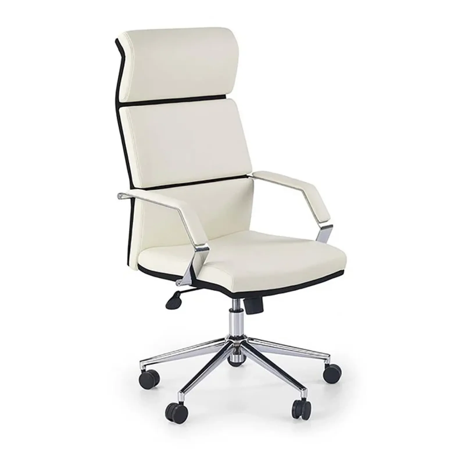 Garnero Arredamenti Sedie Da Ufficio|Sedie Scrivania Ufficio-Sedia da ufficio presidenziale con braccioli e ruote nero bianco Delta