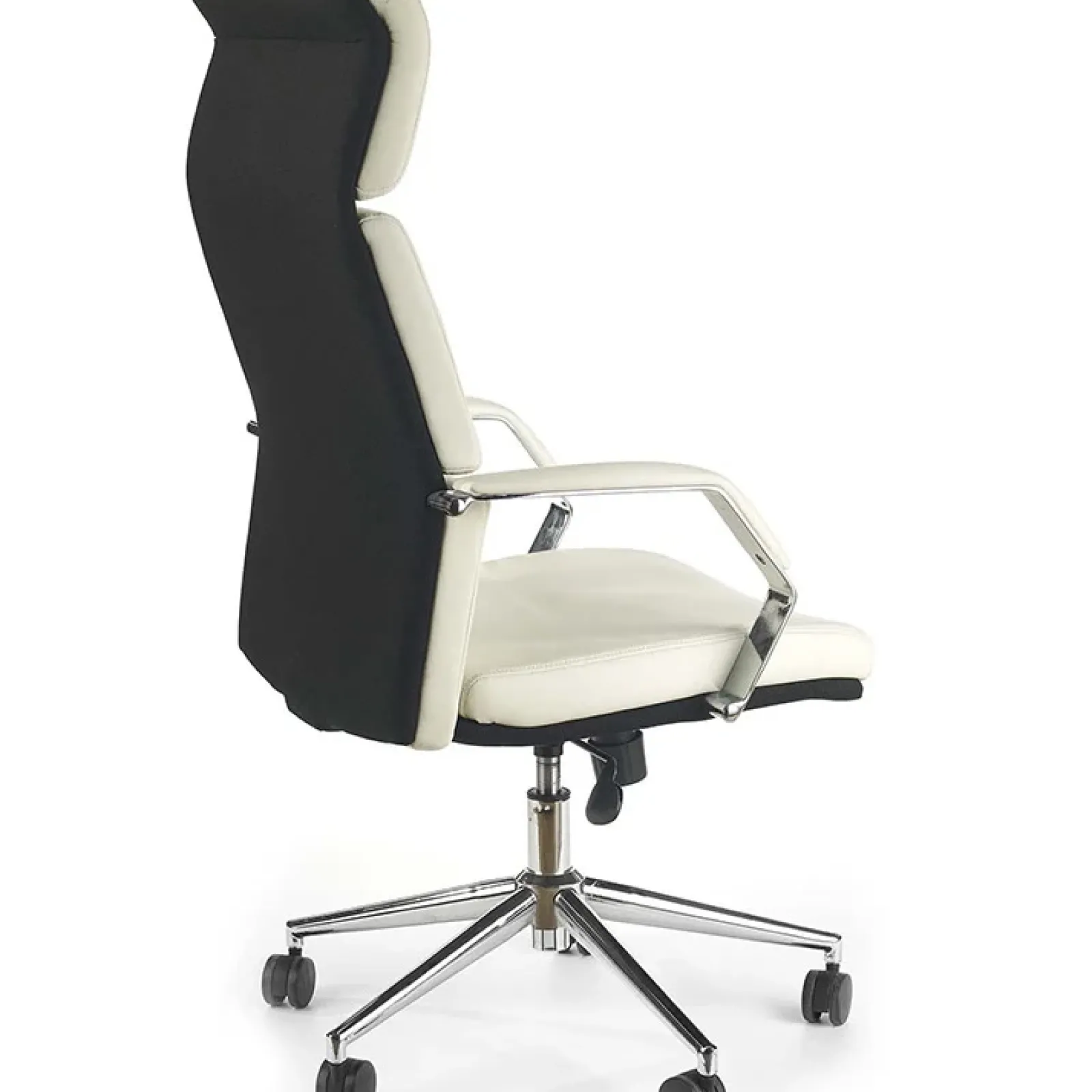 Garnero Arredamenti Sedie Da Ufficio|Sedie Scrivania Ufficio-Sedia da ufficio presidenziale con braccioli e ruote nero bianco Delta