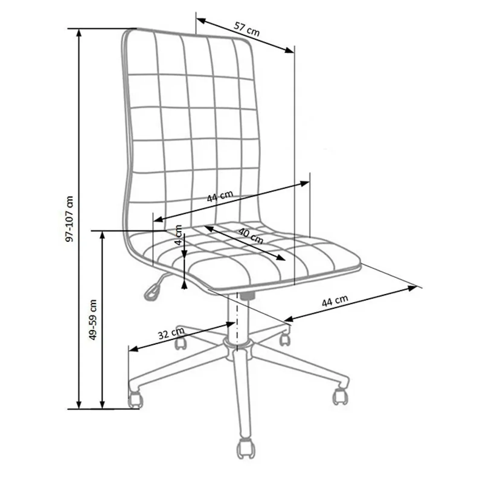 Garnero Arredamenti Sedie Da Ufficio|Sedie Scrivania Ufficio-Sedia da ufficio regolabile in ecopelle Odino Bianco