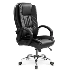 Garnero Arredamenti Sedie Da Ufficio|Sedie Scrivania Ufficio-Sedia ergonomica imbottita con braccioli da ufficio presidenziale nera Class Nero