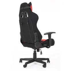 Garnero Arredamenti Sedie Da Ufficio|Sedie Scrivania Ufficio-Sedia gaming con ruote regolabile in tessuto rosso nero Vicario