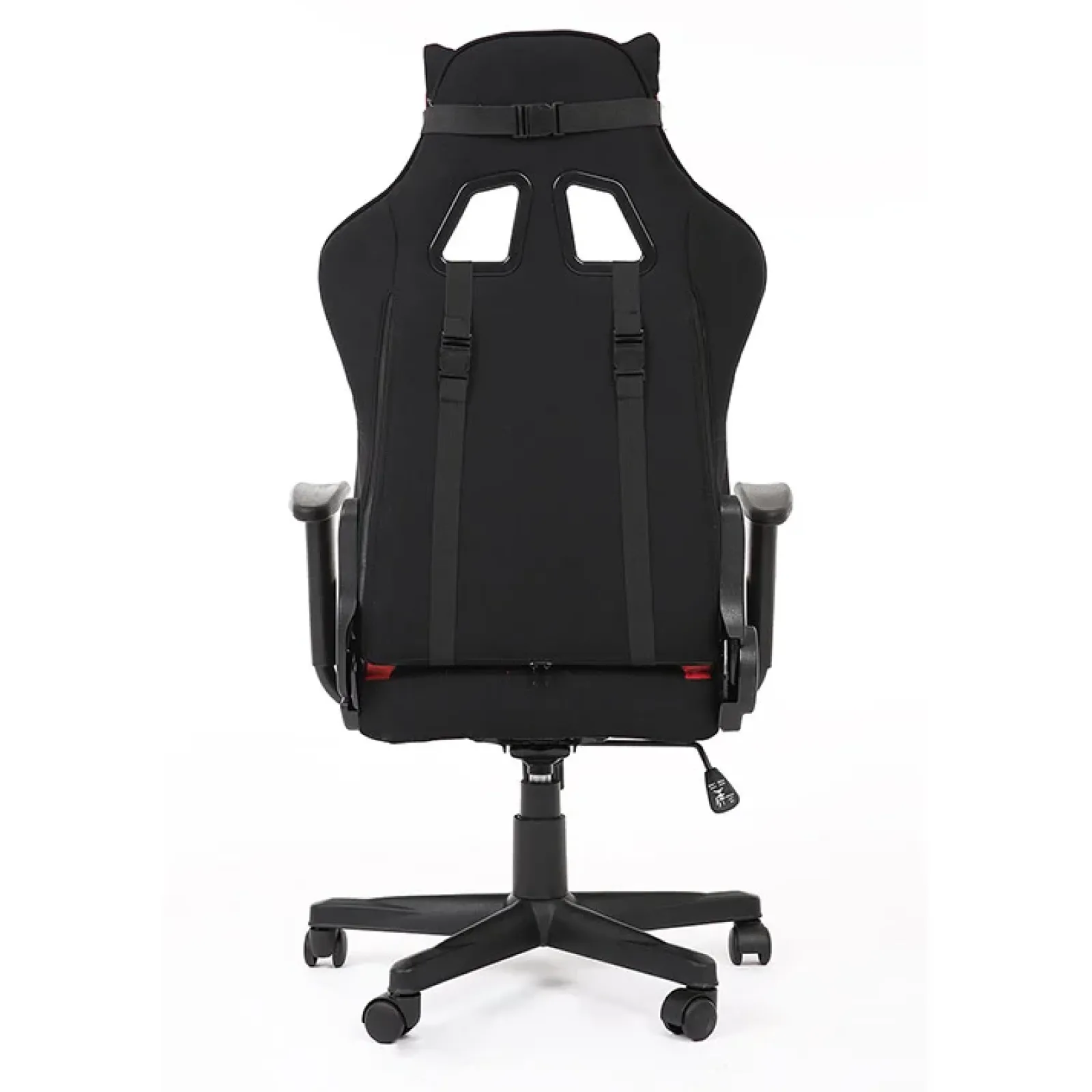 Garnero Arredamenti Sedie Da Ufficio|Sedie Scrivania Ufficio-Sedia gaming con ruote regolabile in tessuto rosso nero Vicario