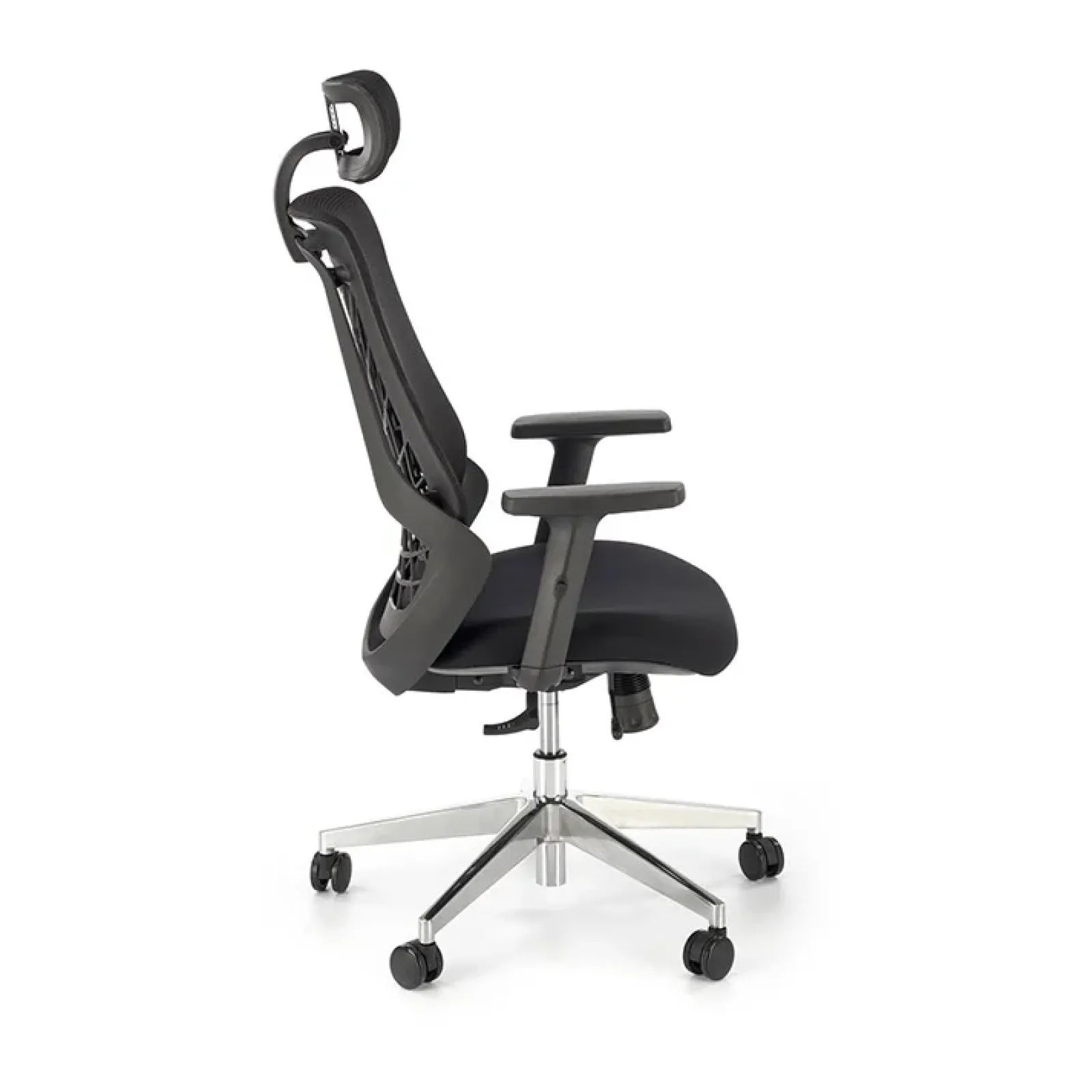 Garnero Arredamenti Sedie Da Ufficio|Sedie Scrivania Ufficio-Sedia gaming con ruote regolabile in tessuto nero Riccardi