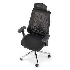 Garnero Arredamenti Sedie Da Ufficio|Sedie Scrivania Ufficio-Sedia gaming con ruote regolabile in tessuto nero Riccardi