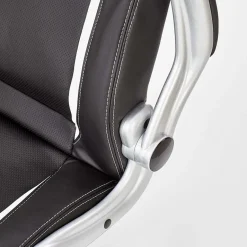 Garnero Arredamenti Sedie Da Ufficio|Sedie Scrivania Ufficio-Sedia gaming da ufficio con ruote e braccioli nero bianco Mito