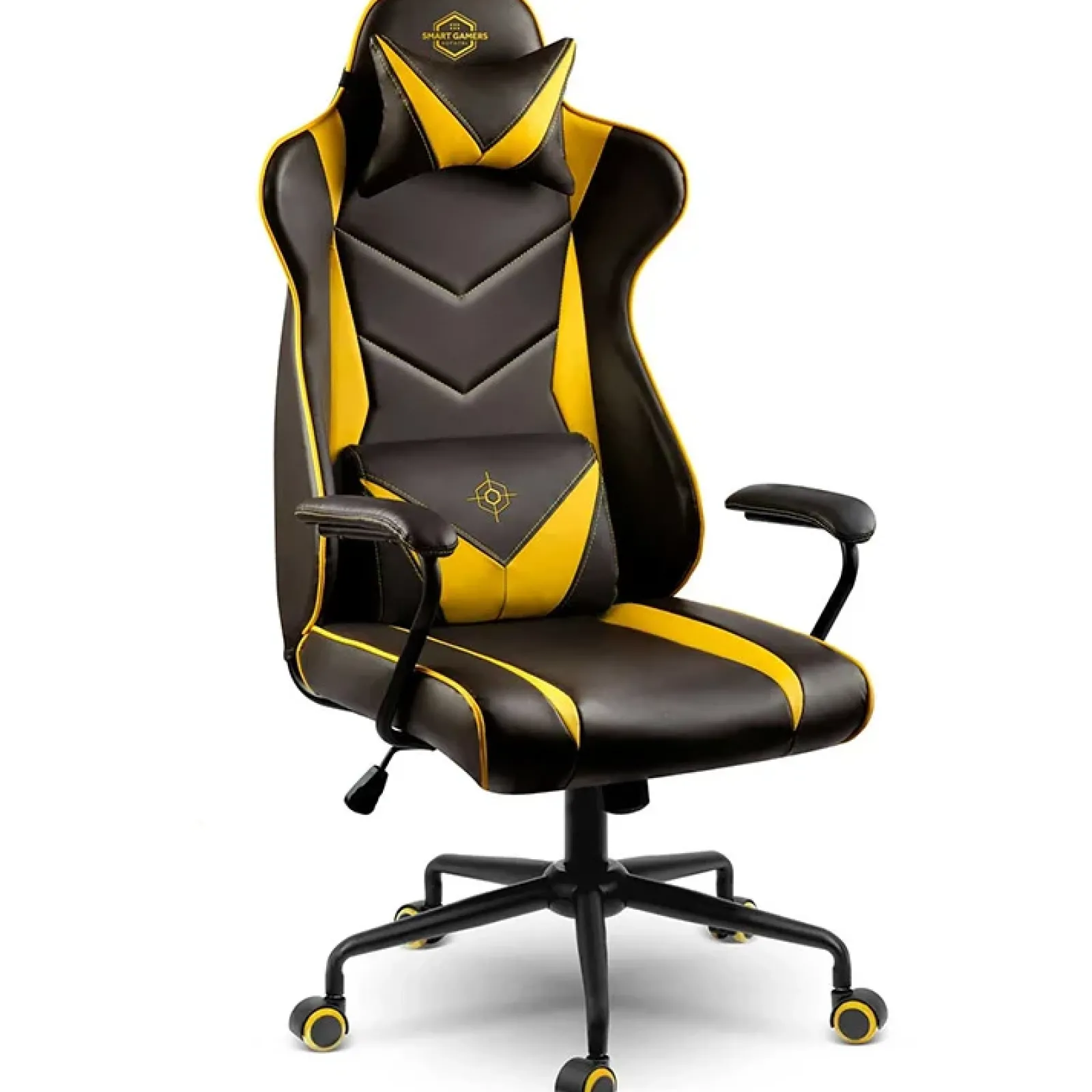 Garnero Arredamenti Sedie Da Ufficio|Sedie Scrivania Ufficio-Sedia gaming regolabile con ruote in ecopelle nera giallo Game Nero - Giallo