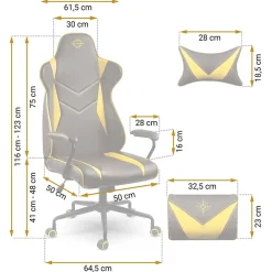 Garnero Arredamenti Sedie Da Ufficio|Sedie Scrivania Ufficio-Sedia gaming regolabile con ruote in ecopelle nera giallo Game Nero - Giallo