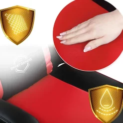 Garnero Arredamenti Sedie Da Ufficio|Sedie Scrivania Ufficio-Sedia gaming regolabile con ruote in ecopelle nera rosso Game Nero - Rosso